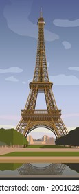 Eiffel Tower in Paris. The symbol of Paris. Vector.