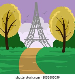 Eiffel tower in Paris for travel design.