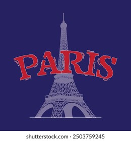 Impresión gráfica de la tipografía de la torre Eiffel París, dibujo de moda Abstractas y diseño creativo para las camisetas, tazas, camiseta gráfica, sudadera, casos, etc. Ilustración en estilo moderno para la ropa