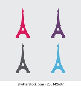 Eiffel tower in Paris vector icon.