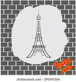 Eiffel tower in Paris vector icon