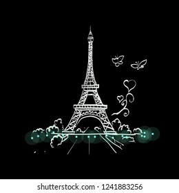 eiffel tower paris vector illustration