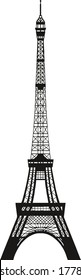 Eiffel Tower in the Paris. Vector illustration isolated on white background. Easy editable layered vector illustration. 