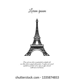 Eiffel Tower in Paris vector line icon, sign, symbol