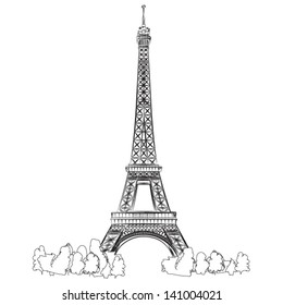 Eiffel Tower Line Drawing Images Stock Photos Vectors