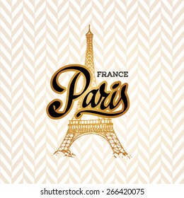 Eiffel tower parisian symbol hand drawn illustration