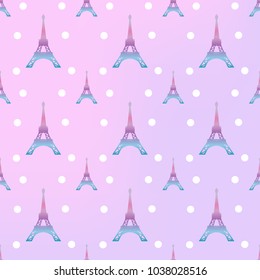 Eiffel Tower pattern on pastel color background