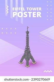 Eiffel Tower poster for print and design. Vector illustration.