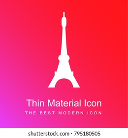 Eiffel tower red and pink gradient material white icon minimal design