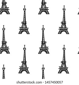 Eiffel Tower. Seamless vector pattern (background, print).