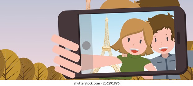 Eiffel tower selfie