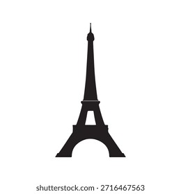 Diseño plano de Vector de icono de silueta de torre Eiffel