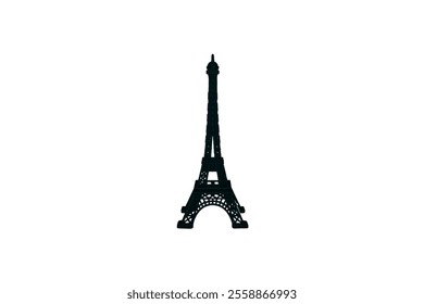 Eiffel tower silhouette vector art black on a white background illustration