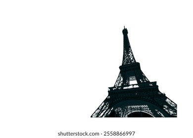 Eiffel tower silhouette vector art black on a white background illustration