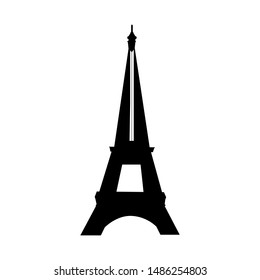 Eiffel Tower Silhouette vector illustration.
