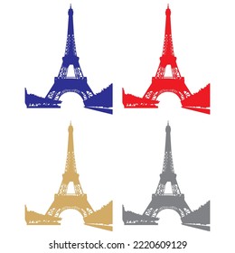 Eiffel Tower Silhouette Vector Illustration
