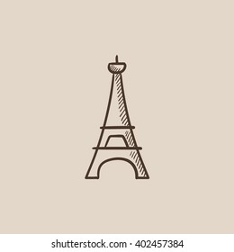 Eiffel Tower sketch icon.