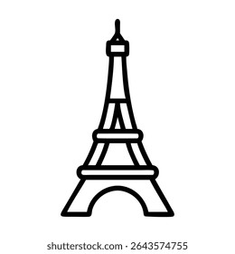 Eiffel tower with sky vector art illustration