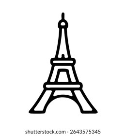 Eiffel tower with sky vector art illustration
