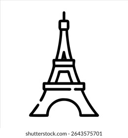 Eiffel tower with sky vector art illustration