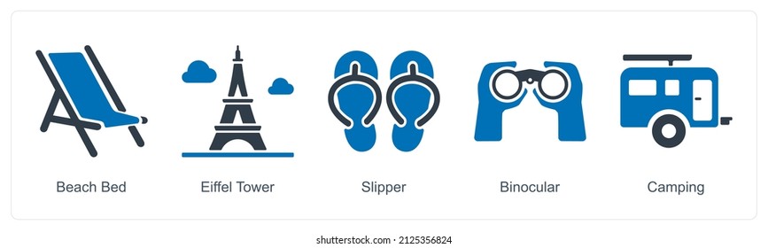 Eiffel Tower And Slipper Icon Concept