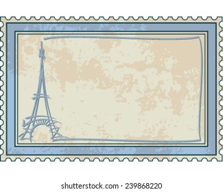 Eiffel Tower stamp vector illustration 
