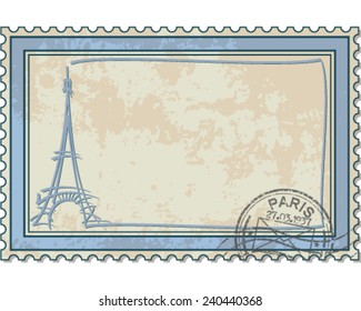 Eiffel Tower stamp vector illustration
