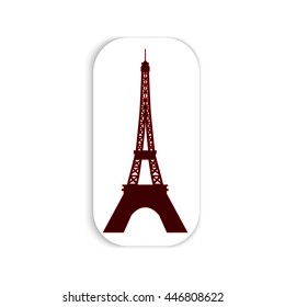 Eiffel Tower sticker paper application hand painted vector