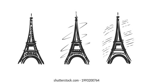 Eiffel Tower symbol. Paris, France emblem. Vector illustration