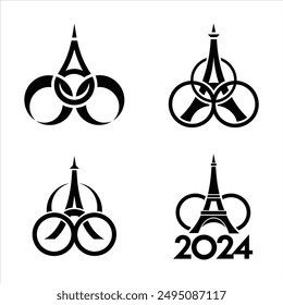 Eiffel tower symbol with white background