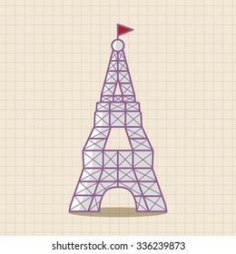 Eiffel Tower theme elements vector,eps