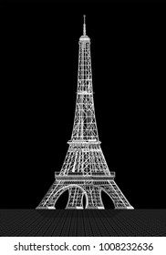 Eiffel tower with typography and architectural connection