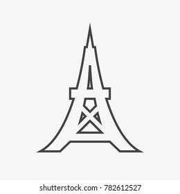 Eiffel tower vecor icon isolated on light grey background