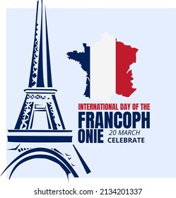 Eiffel tower vector to celebrate International of the Francophonie