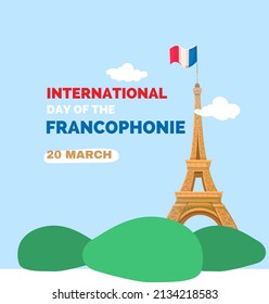 Eiffel tower vector to celebrate international of the Francophonie day