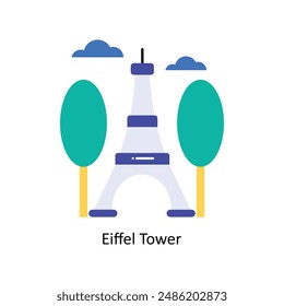 Eiffel Tower vector flat Design illustration. Symbol on White background EPS 10 File 