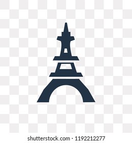 Eiffel tower vector icon isolated on transparent background, Eiffel tower transparency concept can be used web and mobile