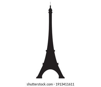 Eiffel Tower vector icon with lines isolated on white background. High quality badge