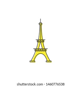 Eiffel Tower vector icon symbol isolated on white background