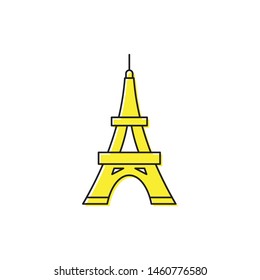 Eiffel Tower vector icon symbol isolated on white background