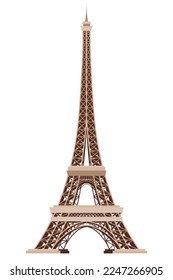 Eiffel Tower vector icon. World famous France tourist attraction symbol. International architectural monument isolated on white background. High quality badge