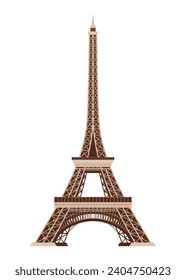 Eiffel Tower vector icon. World famous France tourist attraction symbol. International architectural monument isolated on white background. Vector illustration