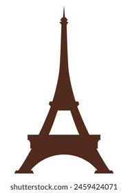 Eiffel Tower vector icon. World famous France tourist attraction symbol. International architectural monument isolated on white background. Vector illustration