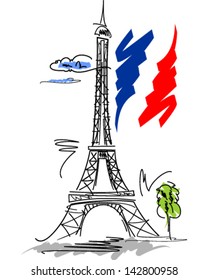 Eiffel Tower Vector Illustration