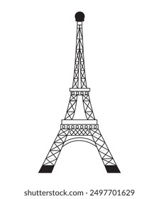 eiffel tower. vector illustration. black style.