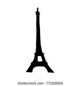 Eiffel tower vector illustration. Doodle style. Design, print, decor, textile, paper