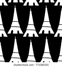 Eiffel tower vector illustration. Doodle style. Design, print, decor, textile, paper