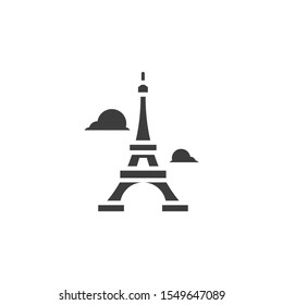 Eiffel Tower vector illustration. Glyph style icon