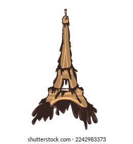 eiffel tower vector illustration into grime art form