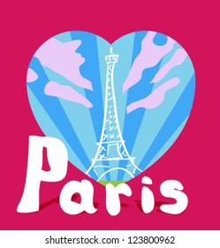 Eiffel tower vector illustration. Valentines day.